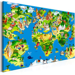 Tableau Cartes du monde Children's Map (1 Part) Wide - PD11736-120-80
