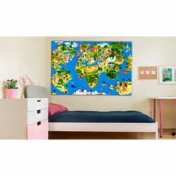 Tableau Cartes du monde Children's Map (1 Part) Wide - PD11736-120-80