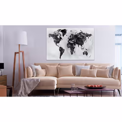 Tableau Cartes du monde Colourless World (1 Part) Wide - PD11737-120-80