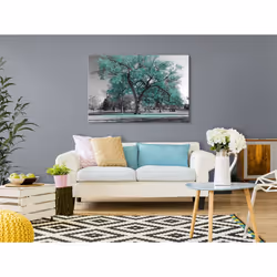 Tableau Autumn in the Park (1 Part) Wide Turquoise - PD10126-120-80