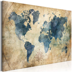 Tableau Cartes du monde Retro Map (1 Part) Wide - PD11738-120-80