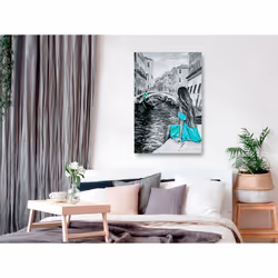 Tableau Villes Far Dreams (1 Part) Vertical Blue - PD12207-80-120