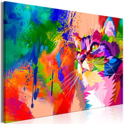 Tableau Colourful Cat 1 Pièce Wide - PD8416-120-80