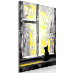 Tableau Longing Kitty 1 Pièce Vertical Yellow - PD8418-80-120