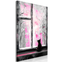 Tableau Longing Kitty 1 Pièce Vertical Pink - PD8420-80-120