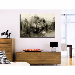 Tableau Mountain Predator 1 Pièce Wide Beige - PD8423-120-80