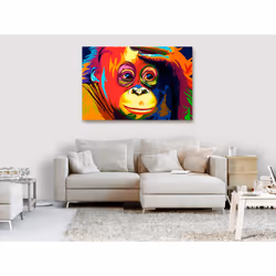 Tableau Colourful Orangutan 1 Pièce Wide - PD8424-120-80