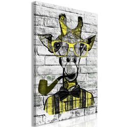 Tableau Giraffe with Pipe 1 Pièce Vertical Yellow - PD8427-80-120