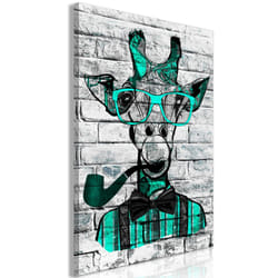 Tableau Giraffe with Pipe 1 Pièce Vertical Green - PD8429-80-120