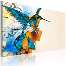 Planete Discount PD8432-120-80, Oiseaux, Bleu, Crème, Vert, Orange, Panneaux MDF, 1200 mm, 20 mm, 800 mm