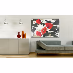 Tableau Fleurs Peinture de guerre - PD11329-120-80