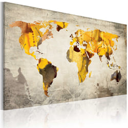 Tableau Cartes du monde Continents ensoleillées - PD11765-120-80