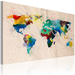 Tableau Cartes du monde Monde de couleurs - PD11766-120-80