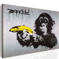 Tableau Arrête ou le singe va tirer! Banksy - PD8439-120-80