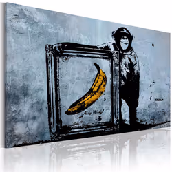 Planete Discount PD8442-120-80, Banksy, Noir, Gris, Jaune, Panneaux MDF, 1200 mm, 20 mm, 800 mm