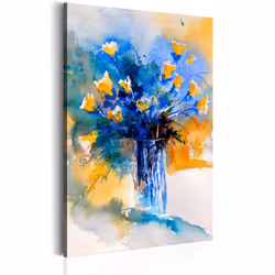 Planete Discount PD11340-80-120, Bouquets de fleurs, Bleu, Vert, Blanc, Jaune, Panneaux MDF, 800 mm, 20 mm, 1200 mm