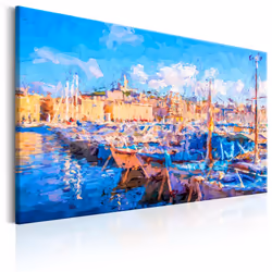 Planete Discount PD10138-60-40, Paysage marin, Beige, Bleu, Blanc, Panneaux MDF, 600 mm, 20 mm, 400 mm