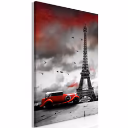 Planete Discount PD12218-80-120, Paris, Gris, Rouge, Panneaux MDF, 800 mm, 20 mm, 1200 mm