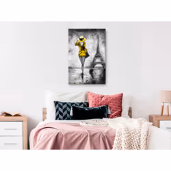 Tableau Personnages Parisian Woman (1 Part) Vertical Yellow - PD11936-80-120