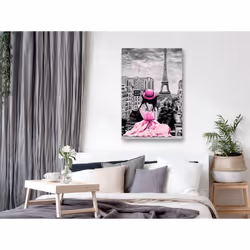 Tableau Villes Paris Colour (1 Part) Vertical Pink - PD12222-80-120