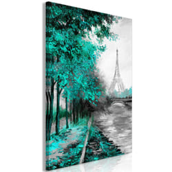 Tableau Villes Paris Channel (1 Part) Vertical Green - PD12224-80-120
