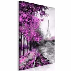 Planete Discount PD12225-80-120, Paris, Gris, Rose, Panneaux MDF, 800 mm, 20 mm, 1200 mm