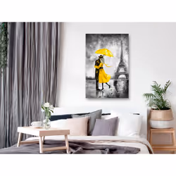 Tableau Villes Paris Fog (1 Part) Vertical Yellow - PD12229-80-120