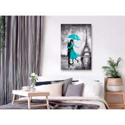 Tableau Villes Paris Fog (1 Part) Vertical Green - PD12231-80-120