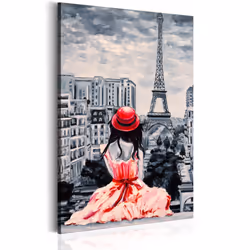 Planete Discount PD12232-40-60, Paris, Bleu, Gris, Rouge, Blanc, Panneaux MDF, 400 mm, 20 mm, 600 mm
