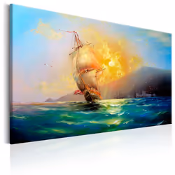 Planete Discount PD10150-120-80, Paysage marin, Bleu, Vert, Gris, Jaune, Panneaux MDF, 1200 mm, 20 mm, 800 mm