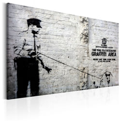 Tableau Graffiti Area Police and a Dog by Banksy - PD8463-120-80