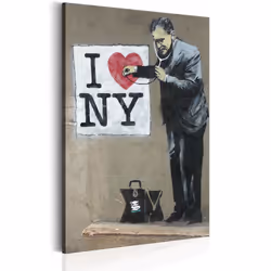 Planete Discount PD8469-80-120, Banksy, Beige, Noir, Gris, Rouge, Blanc, Panneaux MDF, 800 mm, 20 mm, 1200 mm