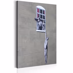 Planete Discount PD8470-80-120, Banksy, Beige, Gris, Violet, Rouge, Blanc, Panneaux MDF, 800 mm, 20 mm, 1200 mm