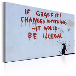 Planete Discount PD8475-120-80, Banksy, Noir, Gris, Rouge, Panneaux MDF, 1200 mm, 20 mm, 800 mm