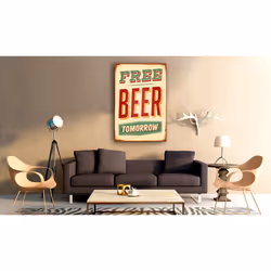 Tableau Vintage Free Beer Tomorrow - PD12448-80-120
