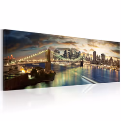 Planete Discount PD12236-135-45, New York, Bleu, Crème, Gris, Turquoise, Panneaux MDF, 1350 mm, 20 mm, 450 mm