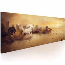 Planete Discount PD8481-135-45, Chevaux, Beige, Marron, Crème, Jaune, Panneaux MDF, 1350 mm, 20 mm, 450 mm