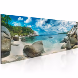Planete Discount PD10164-135-45, Paysage marin, Beige, Bleu, Vert, Turquoise, Blanc, Panneaux MDF, 1350 mm, 20 mm, 450 mm