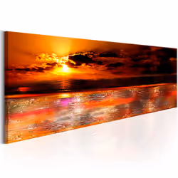 Planete Discount PD10170-150-50, Paysage marin, Orange, Rouge, Jaune, Panneaux MDF, 1500 mm, 20 mm, 500 mm
