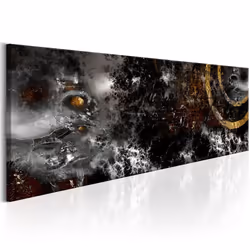 Planete Discount PD9314-150-50, Moderne, Noir, Or, Gris, Blanc, Panneaux MDF, 1500 mm, 20 mm, 500 mm