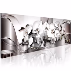 Planete Discount PD11351-150-50, Orchidées, Noir, Blanc, Panneaux MDF, 1500 mm, 20 mm, 500 mm