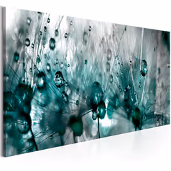 Planete Discount PD11364-150-50, Fleurs variées, Gris, Turquoise, Panneaux MDF, 1500 mm, 20 mm, 500 mm