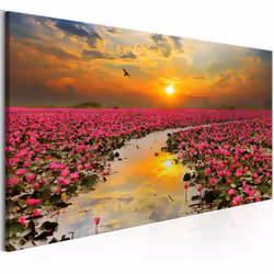 Planete Discount PD10194-135-45, Levers et couchers de soleil, Bleu, Vert, Gris, Orange, Rose, Panneaux MDF, 1350 mm, 20 mm,  ...