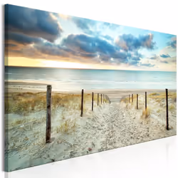 Planete Discount PD10202-135-45, Paysage marin, Beige, Bleu, Orange, Panneaux MDF, 1350 mm, 20 mm, 450 mm