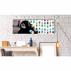 Tableau Banksy The Thinker Monkey wide - PD8490-150-50