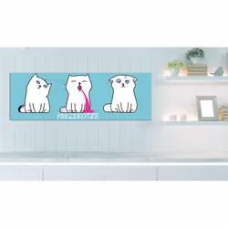 Tableau Miezekotze Cat Trio Blue - PD8500-150-50