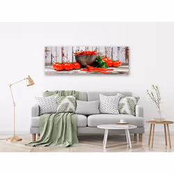 Tableau Nature morte Red Vegetables (1 Part) Wood Narrow - PD11862-150-50