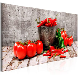 Tableau Nature morte Red Vegetables (1 Part) Concrete Narrow - PD11863-150-50