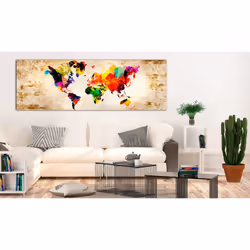 Tableau Cartes du monde World in Watercolours - PD11786-150-50