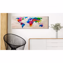 Tableau Cartes du monde World Map: Finesse of Colours - PD11788-150-50